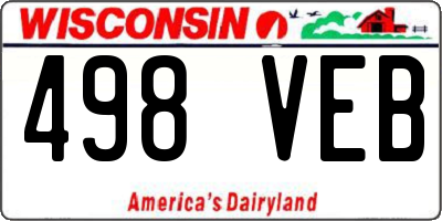 WI license plate 498VEB