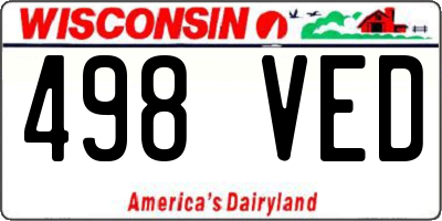 WI license plate 498VED