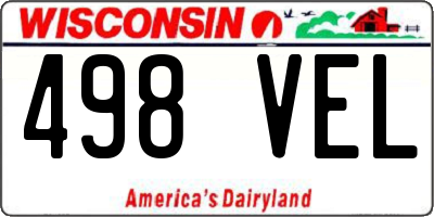 WI license plate 498VEL