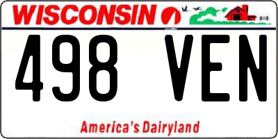 WI license plate 498VEN