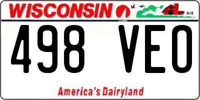 WI license plate 498VEO