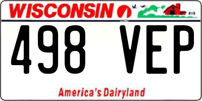 WI license plate 498VEP