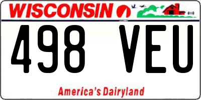 WI license plate 498VEU