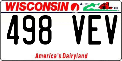 WI license plate 498VEV