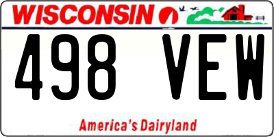 WI license plate 498VEW
