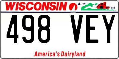 WI license plate 498VEY