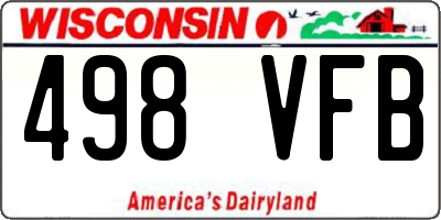 WI license plate 498VFB