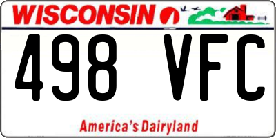 WI license plate 498VFC