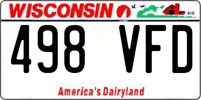 WI license plate 498VFD