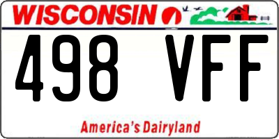 WI license plate 498VFF