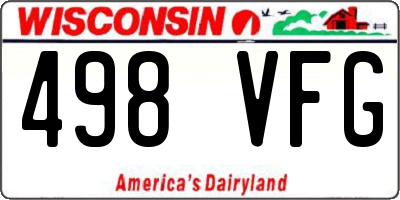 WI license plate 498VFG