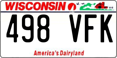 WI license plate 498VFK