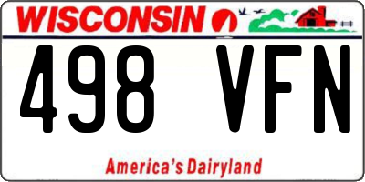 WI license plate 498VFN