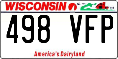 WI license plate 498VFP