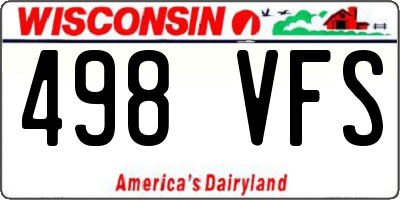 WI license plate 498VFS