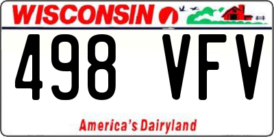 WI license plate 498VFV