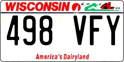 WI license plate 498VFY