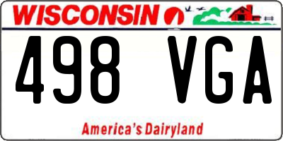 WI license plate 498VGA