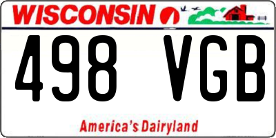 WI license plate 498VGB