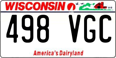 WI license plate 498VGC