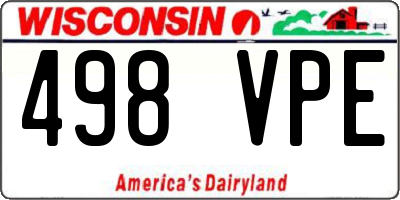 WI license plate 498VPE