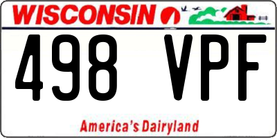 WI license plate 498VPF