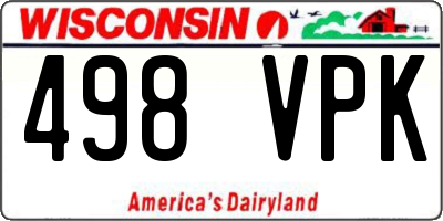 WI license plate 498VPK
