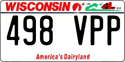 WI license plate 498VPP