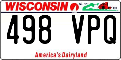 WI license plate 498VPQ