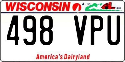 WI license plate 498VPU
