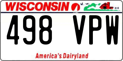 WI license plate 498VPW