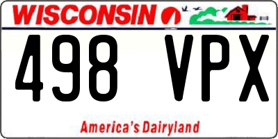 WI license plate 498VPX