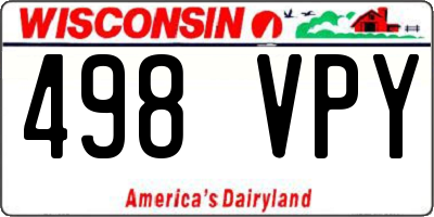WI license plate 498VPY