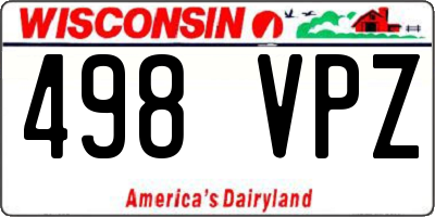 WI license plate 498VPZ