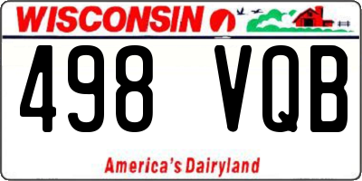 WI license plate 498VQB