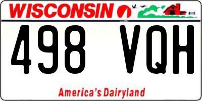 WI license plate 498VQH
