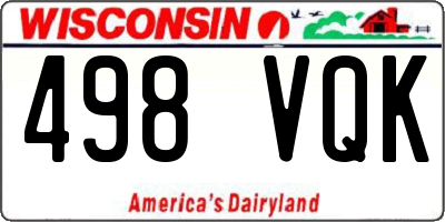 WI license plate 498VQK