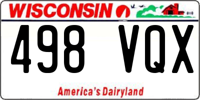 WI license plate 498VQX