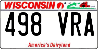 WI license plate 498VRA