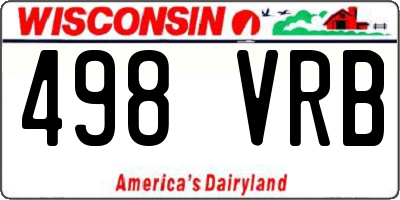 WI license plate 498VRB