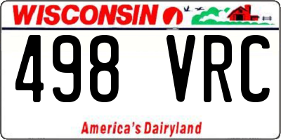 WI license plate 498VRC
