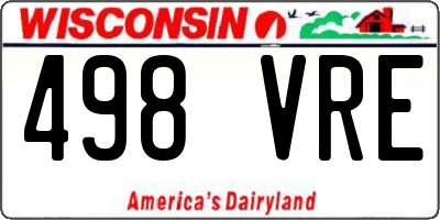 WI license plate 498VRE