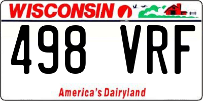 WI license plate 498VRF