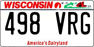 WI license plate 498VRG