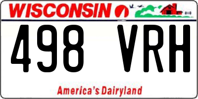 WI license plate 498VRH