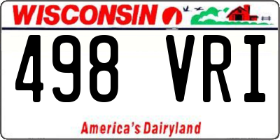 WI license plate 498VRI