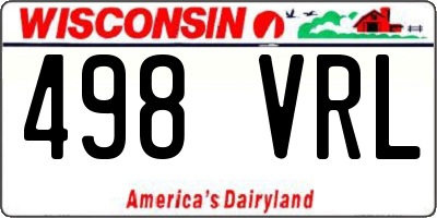 WI license plate 498VRL