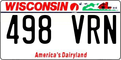 WI license plate 498VRN
