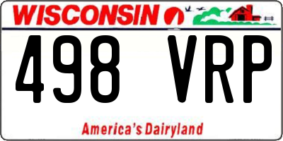 WI license plate 498VRP