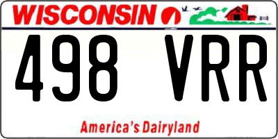 WI license plate 498VRR